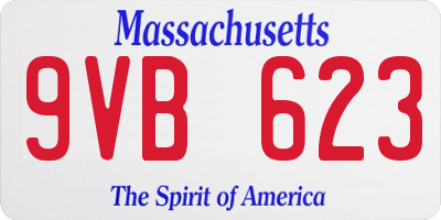 MA license plate 9VB623