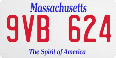 MA license plate 9VB624