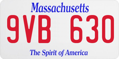 MA license plate 9VB630