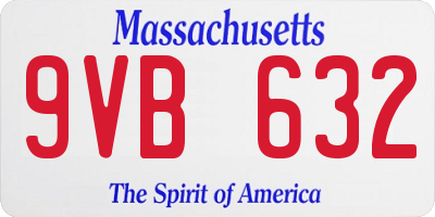 MA license plate 9VB632