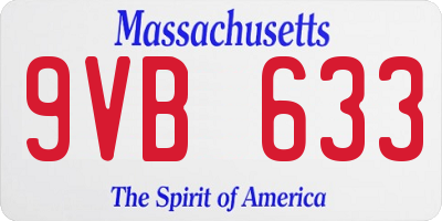 MA license plate 9VB633
