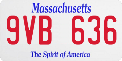 MA license plate 9VB636