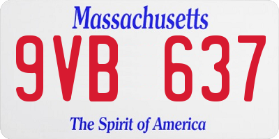 MA license plate 9VB637