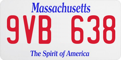 MA license plate 9VB638