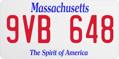 MA license plate 9VB648