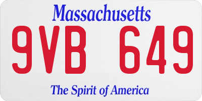 MA license plate 9VB649