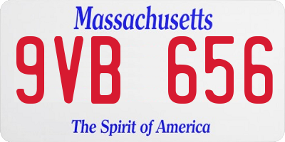 MA license plate 9VB656