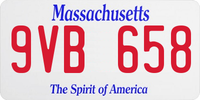 MA license plate 9VB658