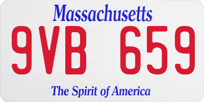 MA license plate 9VB659