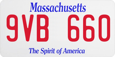 MA license plate 9VB660