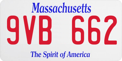 MA license plate 9VB662