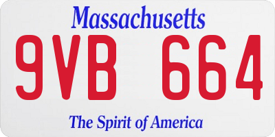 MA license plate 9VB664