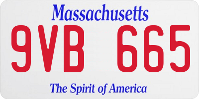 MA license plate 9VB665