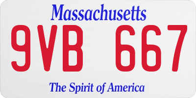 MA license plate 9VB667