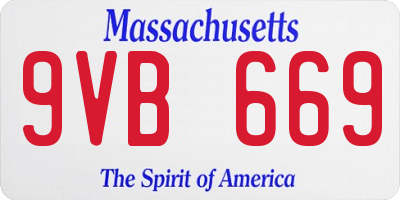 MA license plate 9VB669