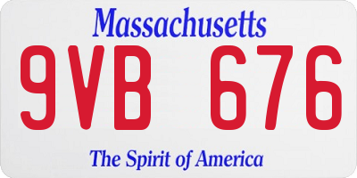 MA license plate 9VB676