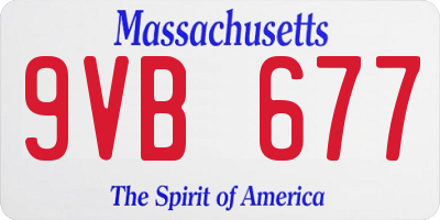 MA license plate 9VB677