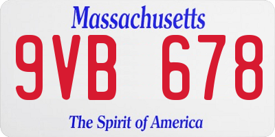 MA license plate 9VB678