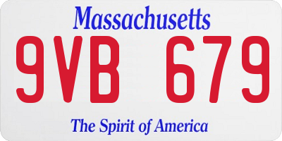 MA license plate 9VB679