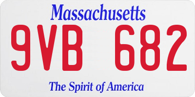 MA license plate 9VB682