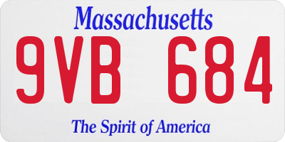 MA license plate 9VB684