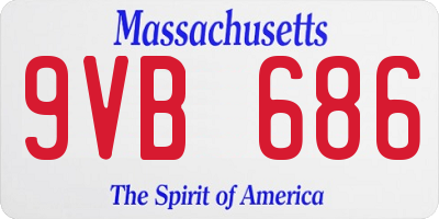 MA license plate 9VB686
