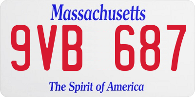 MA license plate 9VB687