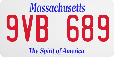 MA license plate 9VB689