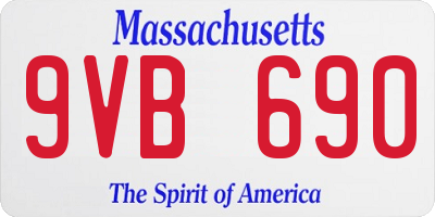 MA license plate 9VB690
