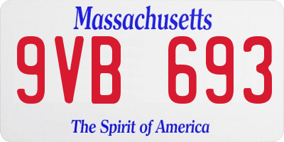 MA license plate 9VB693