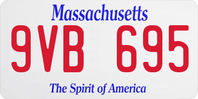 MA license plate 9VB695