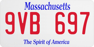 MA license plate 9VB697