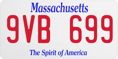 MA license plate 9VB699