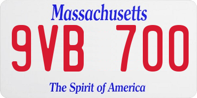 MA license plate 9VB700