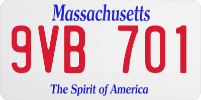 MA license plate 9VB701