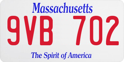 MA license plate 9VB702