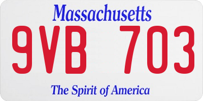 MA license plate 9VB703