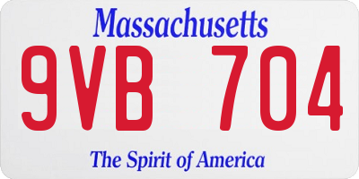 MA license plate 9VB704