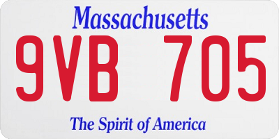 MA license plate 9VB705