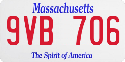 MA license plate 9VB706
