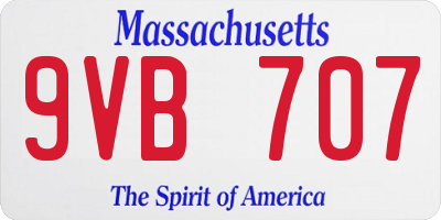 MA license plate 9VB707