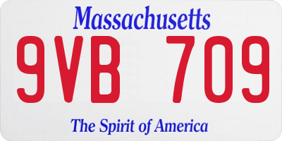 MA license plate 9VB709