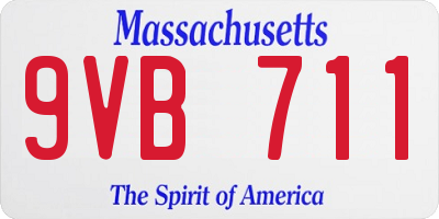 MA license plate 9VB711