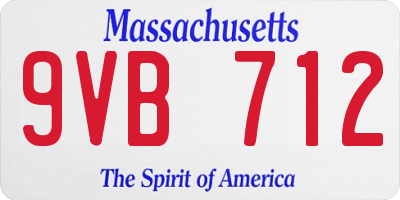 MA license plate 9VB712