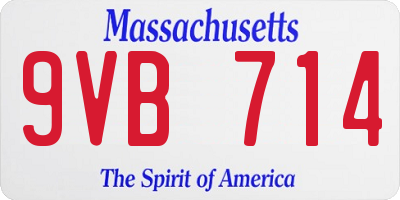MA license plate 9VB714