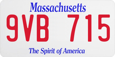 MA license plate 9VB715