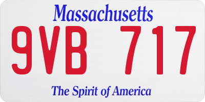 MA license plate 9VB717