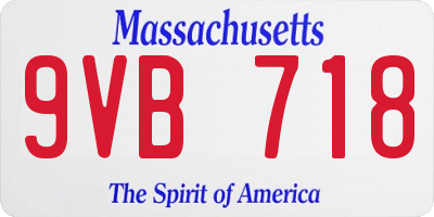 MA license plate 9VB718