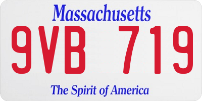 MA license plate 9VB719