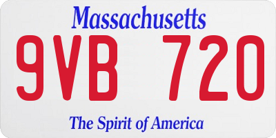 MA license plate 9VB720